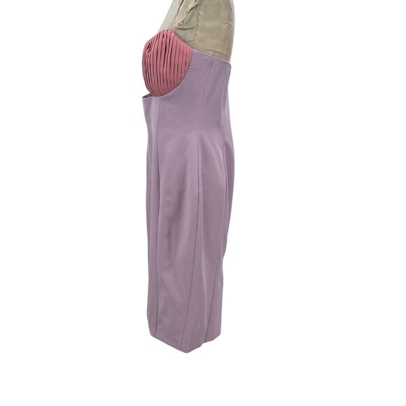 Lavish Alice Layla Dress Colorblocked Pleated Bandeau Lilac Purple Size US 12 - Picture 6 of 12